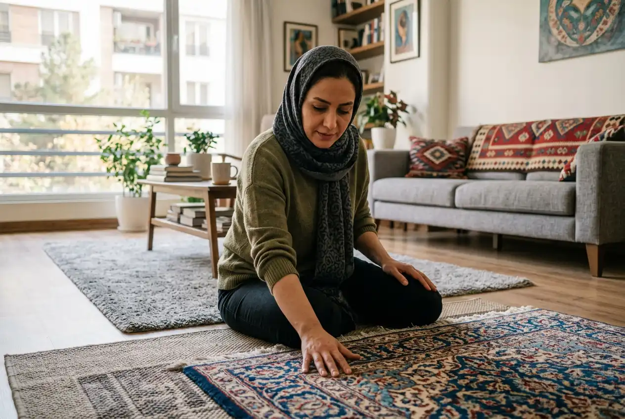 لمس فرش و بررسی الیاف